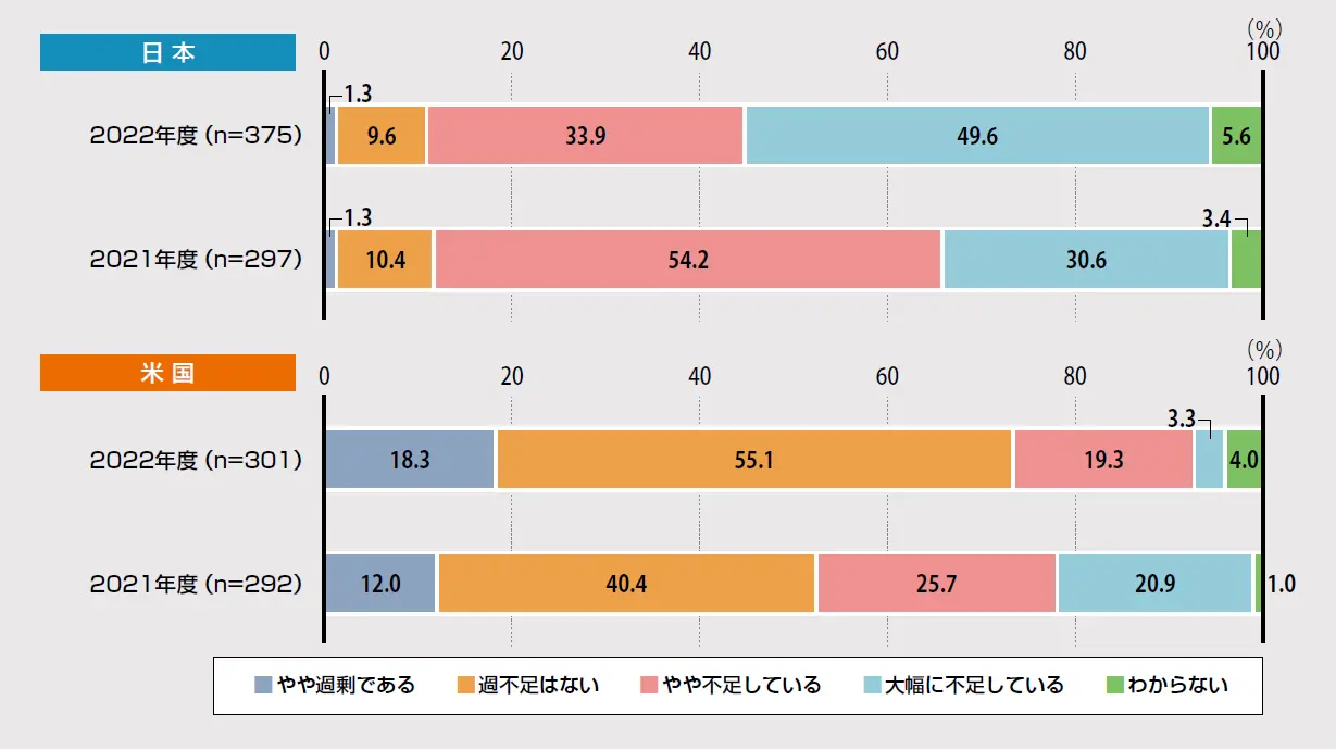 IT人材・DX人材不足：DXを推進する人材の「量」の確保に関する日米比較