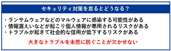 セキュリティ対策を怠るとどうなる?