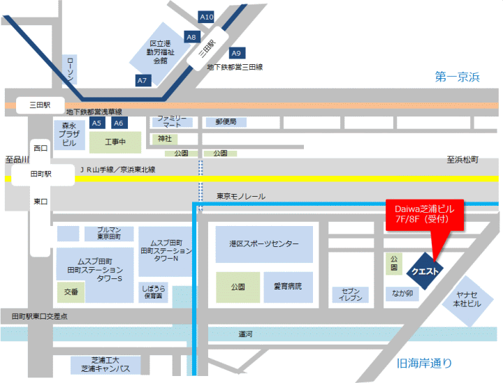 〒105-0023　東京都港区芝浦1-12-3　Daiwa芝浦ビルの地図