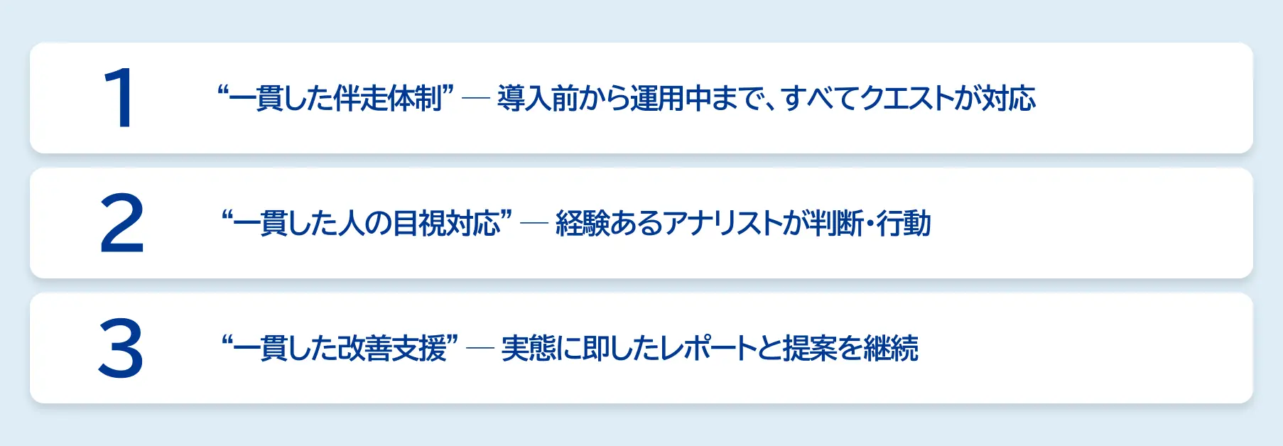 クエストの3つの一貫性