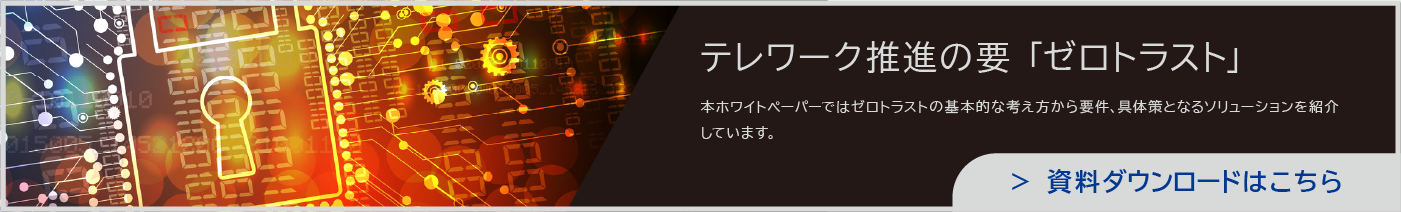 テレワーク推進の要「ゼロトラスト」 資料ダウンロードはこちら